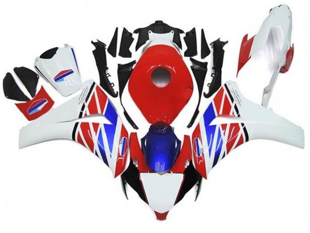 2008-2011 Honda CBR1000RR Motorcycle Fairings - White Red Blue Black Stripe