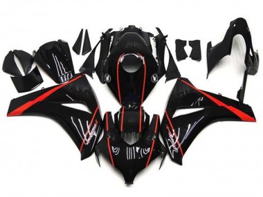 Custom 2008-2011 Honda CBR1000RR Motorcycle Fairings - Glossy Black Red Stripe