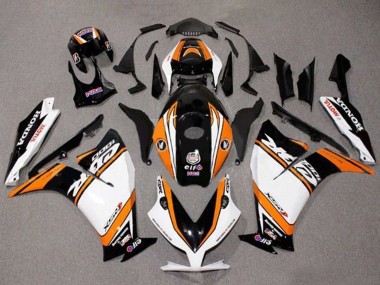 Custom 2012-2016 Honda CBR1000RR Motorcycle Fairings - White Orange Glossy Black