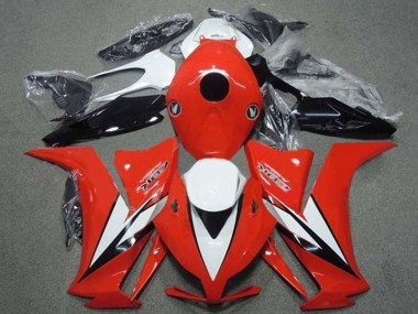 Custom 2012-2016 Honda CBR1000RR Motorcycle Fairings - White Red Glossy Black Stripe