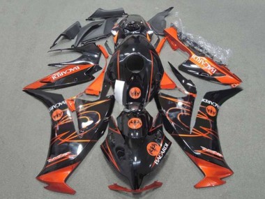 Custom 2012-2016 Honda CBR1000RR Motorcycle Fairings - Orange Glossy Black BACARDI