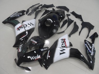 Custom 2012-2016 Honda CBR1000RR Motorcycle Fairings - Glossy Black White West