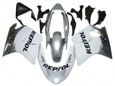 Custom 1996-2007 Honda CBR1100XX Blackbird Motorcycle Fairings - Silver White Grey Black Repsol