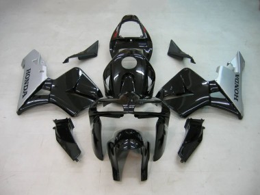 Custom 2005-2006 Honda CBR600RR Motorcycle Fairings - Black Silver