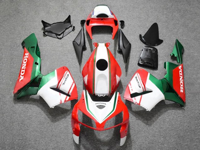 2005-2006 Honda CBR600RR Motorcycle Fairings - Matte Red White Green