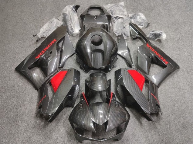 2013-2026 Faux Carbon Fiber Red Honda CBR600RR Motorcycle Fairings