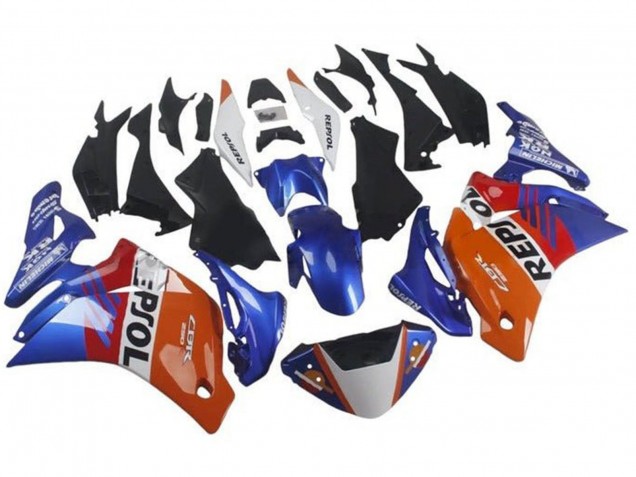 2011-2015 Honda CBR250RR Motorcycle Fairings - Orange White Red Blue Repsol