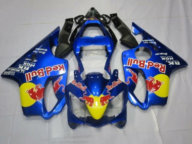 Custom 2001-2003 Honda CBR600 F4i Motorcycle Fairings - Blue Yellow Red Bull