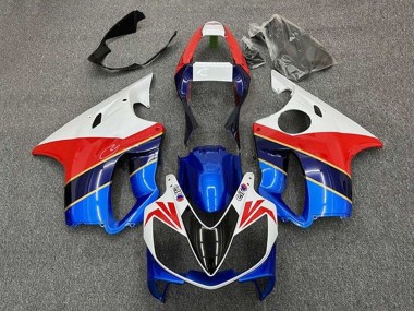 Custom 2001-2003 Honda CBR600 F4i Motorcycle Fairings - White Red Blue Dark Blue