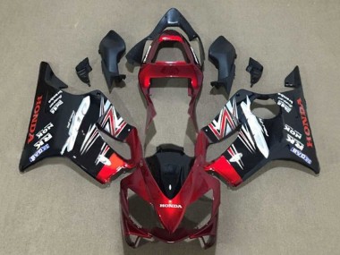 Custom 2001-2003 Honda CBR600 F4i Motorcycle Fairings - Candy Red Glossy Black