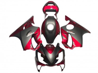 Custom 2001-2003 Honda CBR600 F4i Motorcycle Fairings - Red Matte Black