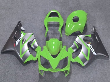 Custom 2001-2003 Honda CBR600 F4i Motorcycle Fairings - Silver Green