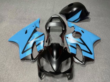 Custom 2001-2003 Honda CBR600 F4i Motorcycle Fairings - Light Blue Matte Black