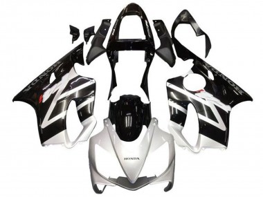 Custom 2001-2003 Honda CBR600 F4i Motorcycle Fairings - Silver Glossy Black