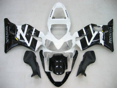 Custom 2001-2003 Honda CBR600 F4i Motorcycle Fairings - White Glossy Black