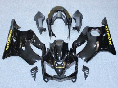 Custom 2004-2007 Honda CBR600 F4i Motorcycle Fairings - Glossy Black Gold Decals