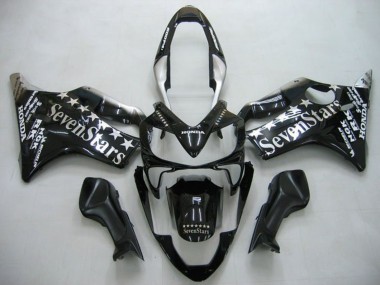Custom 2004-2007 Honda CBR600 F4i Motorcycle Fairings - Glossy Black SevenStars