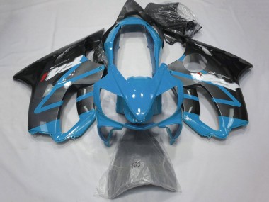 Custom 2004-2007 Honda CBR600 F4i Motorcycle Fairings - Light Blue Grey Glossy Black