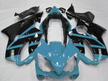 Custom 2004-2007 Honda CBR600 F4i Motorcycle Fairings - Light Blue Glossy Black