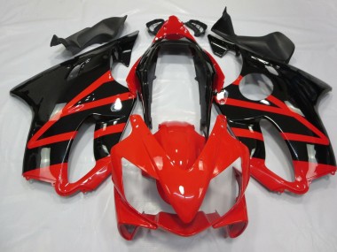 Custom 2004-2007 Honda CBR600 F4i Motorcycle Fairings - Red Glossy Black