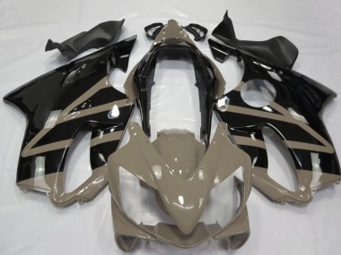 Custom 2004-2007 Honda CBR600 F4i Motorcycle Fairings - Taupe Brown Glossy Black