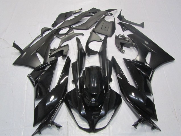 2007-2008 Kawasaki ZX6R Motorcycle Fairings - Glossy Black Matte Black