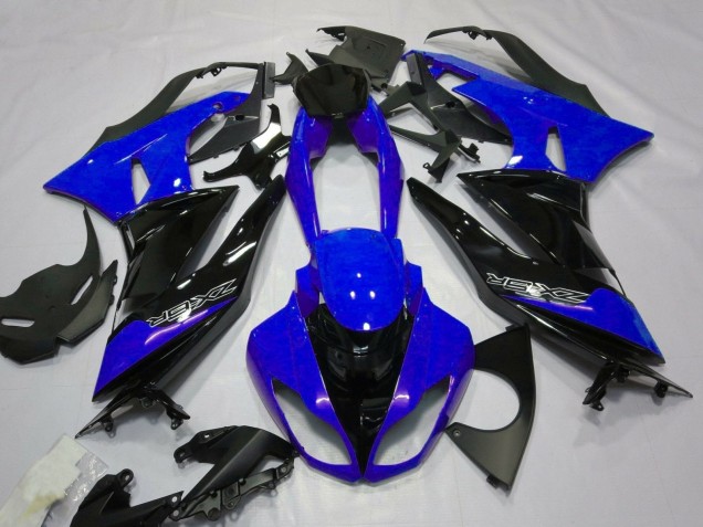 2007-2008 Kawasaki ZX6R Motorcycle Fairings - Blue Black White