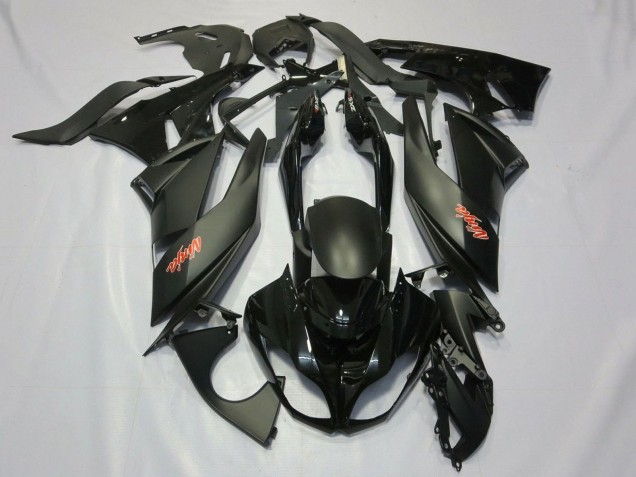 2007-2008 Kawasaki ZX6R Motorcycle Fairings - Matte Black Black Red