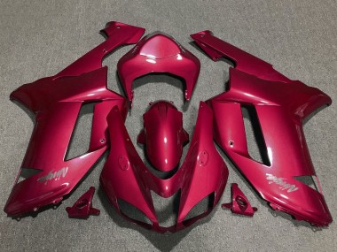 Custom 2007-2008 Kawasaki ZX6R Motorcycle Fairings - Red Chrome