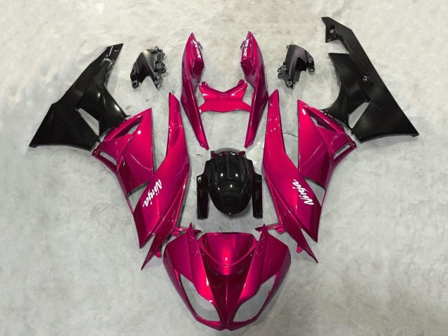 2009-2012 Kawasaki ZX6R Motorcycle Fairings - Candy Red Glossy Black