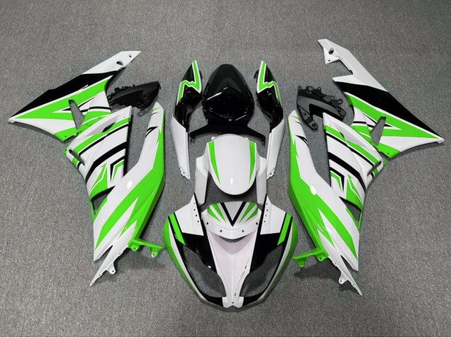 2009-2012 Kawasaki ZX6R Motorcycle Fairing - White Green Black