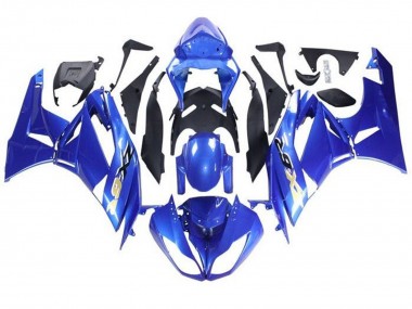 Custom 2009-2012 Kawasaki ZX6R Motorcycle Fairings - Blue Black Gold