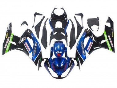 Custom 2009-2012 Kawasaki ZX6R Motorcycle Fairings - Blue Glossy Black Red Green