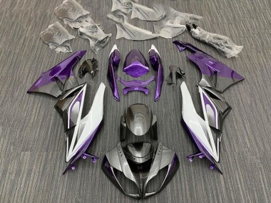 Custom 2009-2012 Kawasaki ZX6R Motorcycle Fairings - Purple White Silver Black