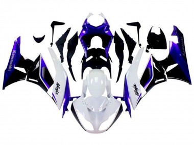 Custom 2009-2012 Kawasaki ZX6R Motorcycle Fairings - Blue White Black