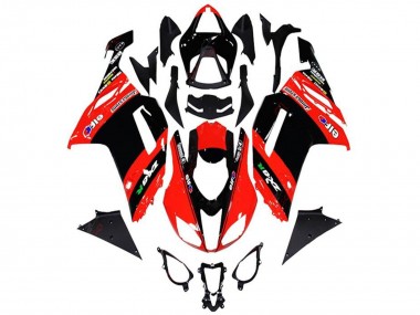 Custom 2013-2018 Kawasaki ZX6R Motorcycle Fairings - Red Black Elf