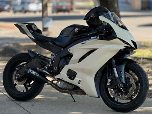 2013-2018 Kawasaki ZX6R Motorcycle Fairings - Cream White Matte Black