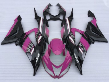 Custom 2013-2018 Kawasaki ZX6R Motorcycle Fairings - Pink Black White