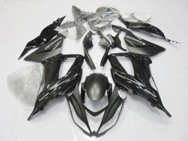 Custom 2013-2018 Kawasaki ZX6R Motorcycle Fairings - Glossy Black Matte Black