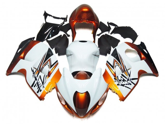 1996-2007 Suzuki GSXR1000 Motorcycle Fairings - White Orange Black