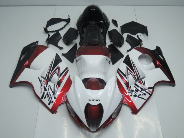 1996-2007 Suzuki GSXR 1300 Hayabusa Motorcycle Fairings - White Candy Red Black