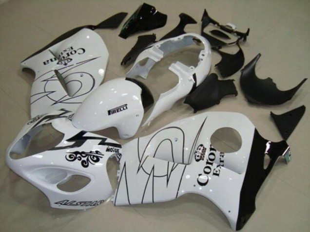 1996-2007 Suzuki GSXR1000 Motorcycle Fairings - White Black Corona Tribal