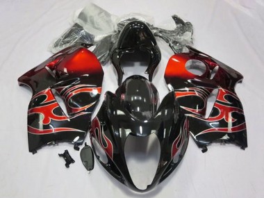 Custom 1996-2007 Suzuki GSXR1000 Motorcycle Fairings - Glossy Black Red Tribal