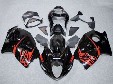 Custom 1996-2007 Suzuki GSXR1000 Motorcycle Fairings - Glossy Black Red