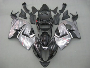 Custom 1996-2007 Suzuki GSXR1000 Motorcycle Fairings - Black Grey Silver