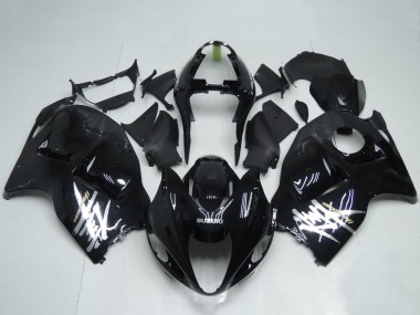Custom 1996-2007 Suzuki GSXR1000 Motorcycle Fairings - Glossy Black White Decal