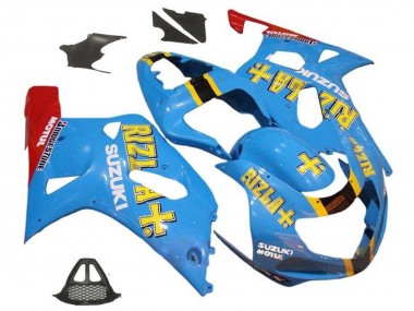 Custom 2000-2002 Suzuki GSXR1000 Motorcycle Fairings - Blue Yellow Red Rizla