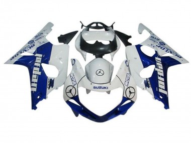 Custom 2000-2002 Suzuki GSXR1000 Motorcycle Fairings - White Blue Jordan Dunlop