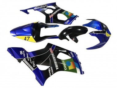 Custom 2003-2004 Suzuki GSXR 1000 Motorcycle Fairings - Blue Yellow Black JOMO