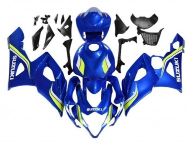 Custom 2005-2006 Suzuki GSXR 1000 Motorcycle Fairings - Blue Yellow White